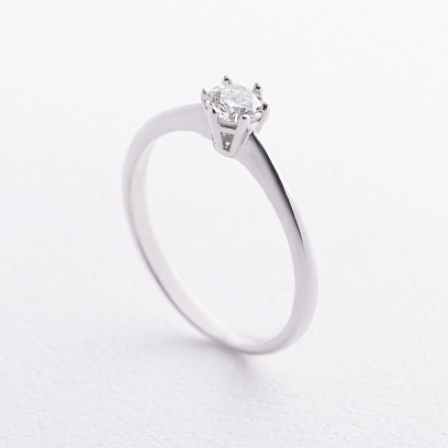 Помолвочное золотое кольцо с бриллиантом кб0694м