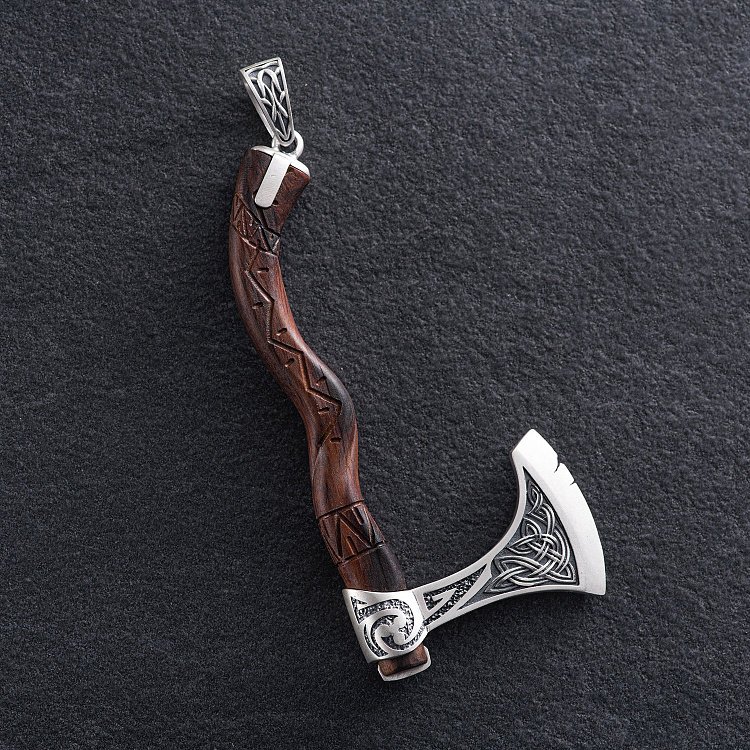 Срібний кулон "Сокира" з деревом 7046топ від ювелірного магазину Онікс