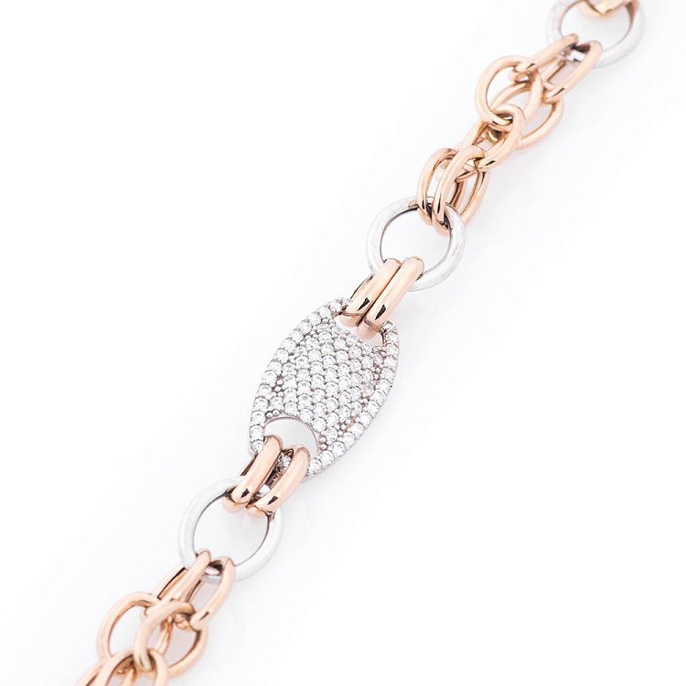 Золотой браслет с фианитами б01499 от ювелирного магазина Оникс - 1