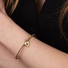 Жорсткий золотий браслет "Сердечко" б02775 от ювелирного магазина Оникс - 7