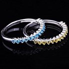 Серебряное кольцо (фианиты голубые) 111438 от ювелирного магазина Оникс