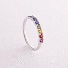 Золотое кольцо с разноцветными сапфирами кб0434nl от ювелирного магазина Оникс