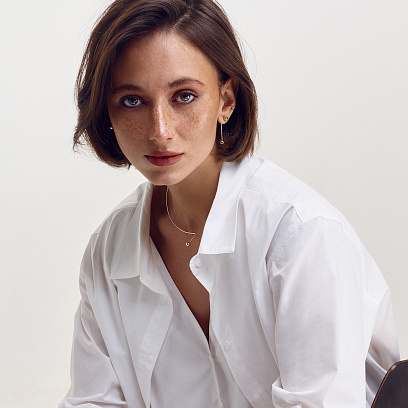 Серьга - каффа в красном золоте с07478 №6