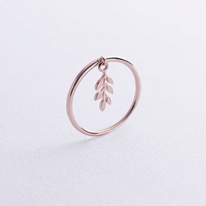 Кольцо "Веточка" (красное золото) к08063