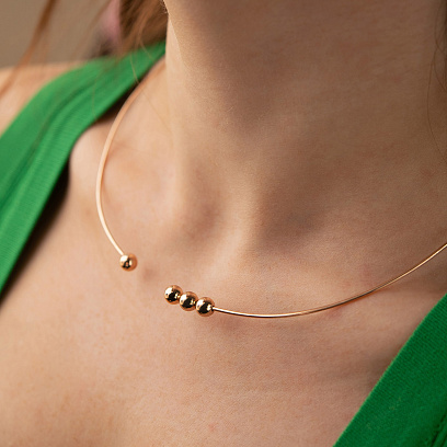 Кольє - чокер "Emilia" (червоне золото) з кульками кол02601 №8