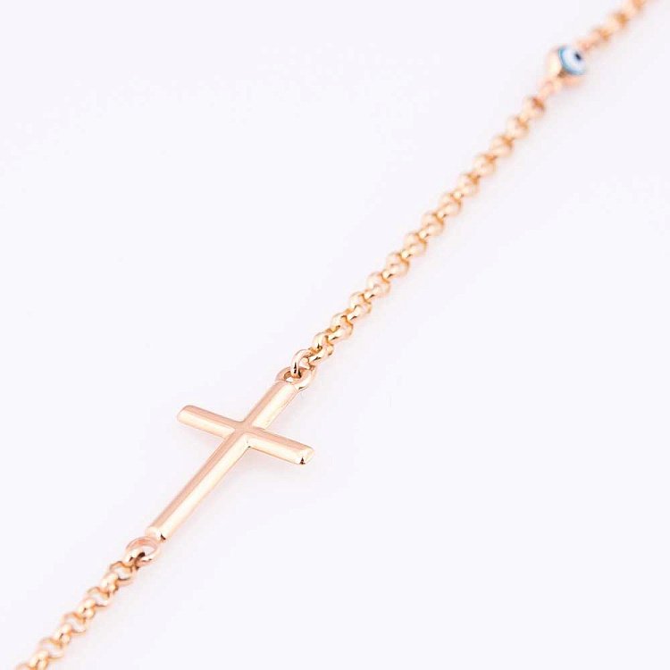 Золотой детский браслет с крестиком б02136 от ювелирного магазина Оникс - 2