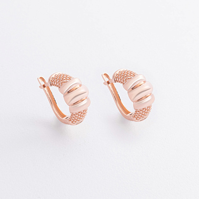 Серьги "Marie" в красном золоте с09356