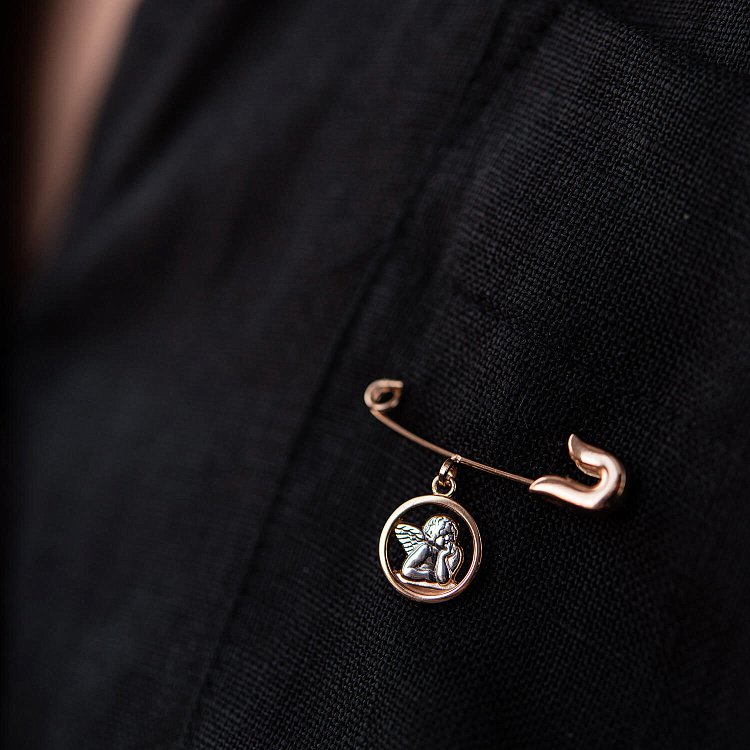Золота дитяча шпилька "Янголятко" зак00307 від ювелірного магазину Онікс - 4