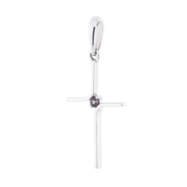 Золотий хрестик з родонітом 14086942 від ювелірного магазину Онікс