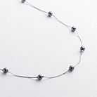 Серебряное колье с жемчугом 181376 от ювелирного магазина Оникс