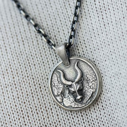 Серебряный кулон "Знак зодиака Телец" 133221тілець №4