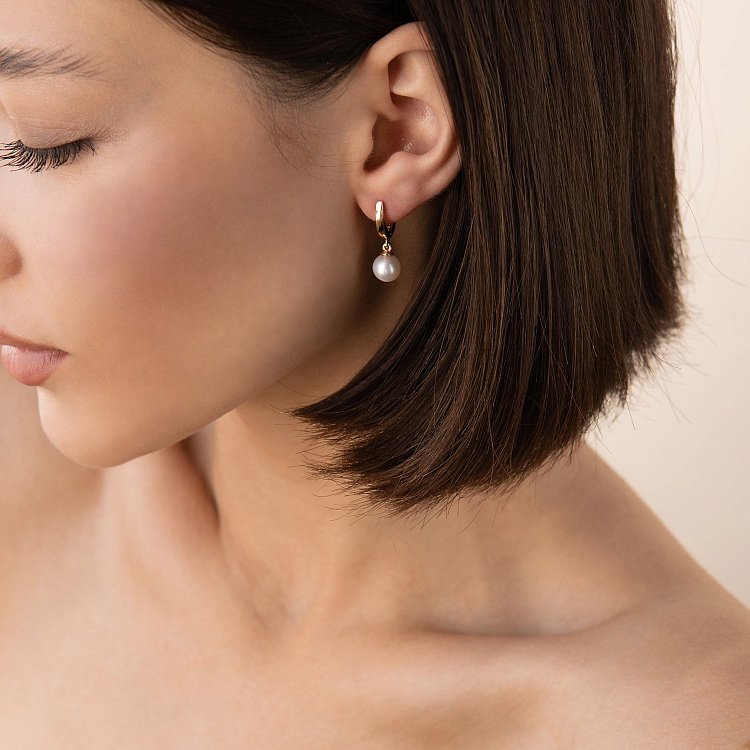 Золотые серьги с жемчугом с05383 от ювелирного магазина Оникс - 4