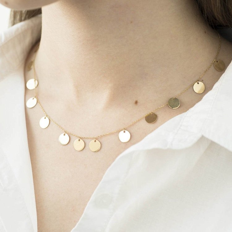 Золотое колье "Монеточки" кол01337 от ювелирного магазина Оникс - 2