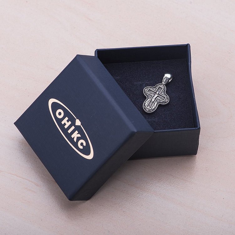 Серебряный православный крест с чернением 13524 от ювелирного магазина Оникс - 2