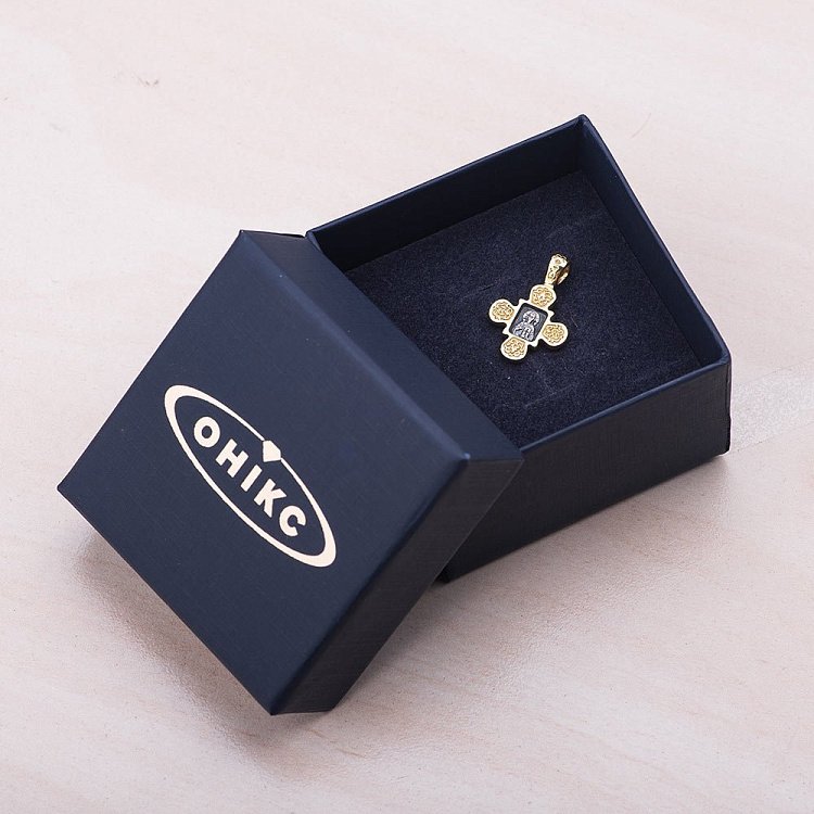 Срібний хрестик (позолота, чорніння) 132389 від ювелірного магазину Онікс - 4