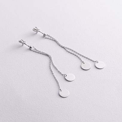 Серебряные серьги "Монетки на цепочке" 902-01112 №4
