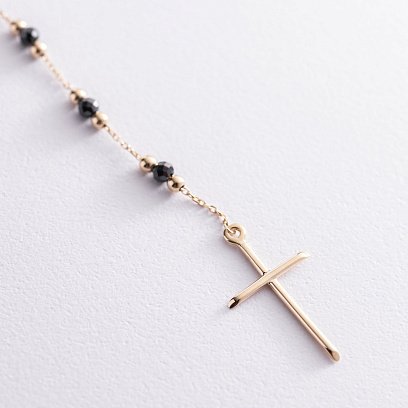 Золоте кольє з хрестиком (фіаніт) кол01940 №6