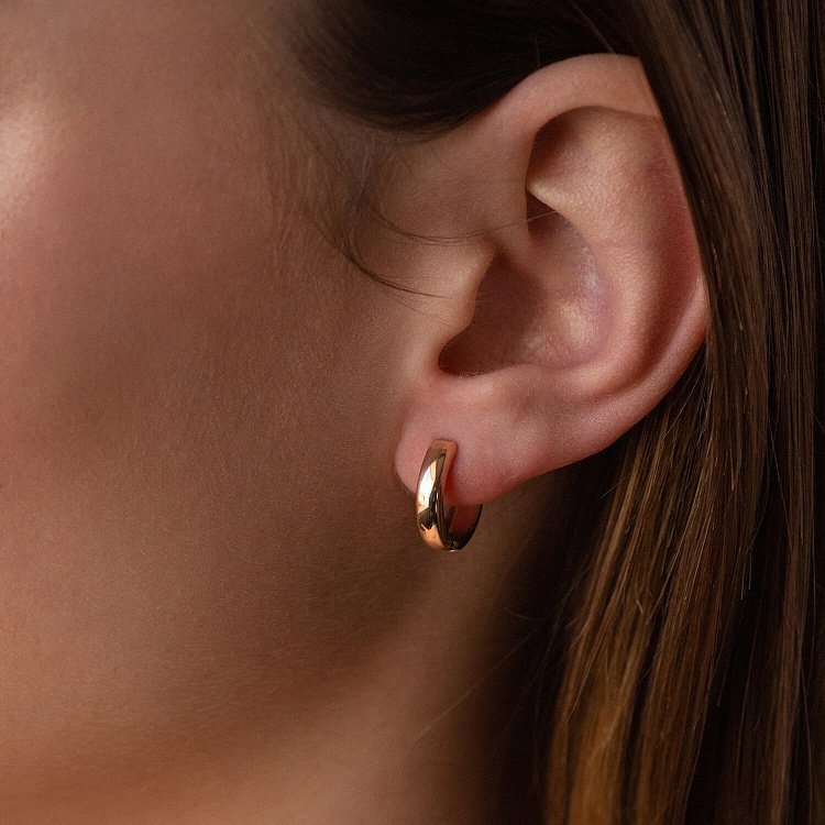 Золоті сережки-кільця без каменів с05029 від ювелірного магазину Онікс - 12