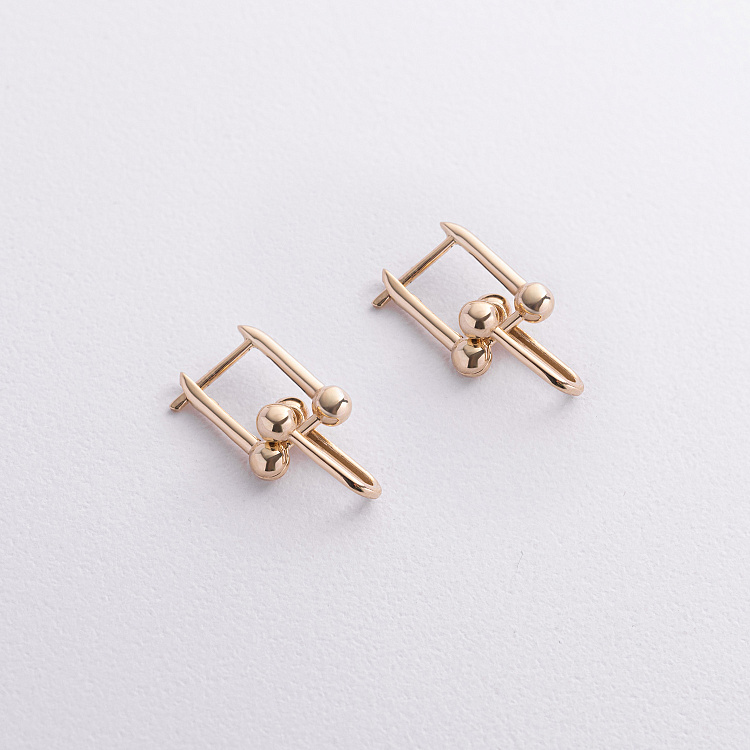 Сережки "Фантазія" в жовтому золоті (mini) с09515 від ювелірного магазину Онікс - 1