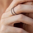 Двойное серебряное кольцо с черными фианитами 106010 от ювелирного магазина Оникс - 2