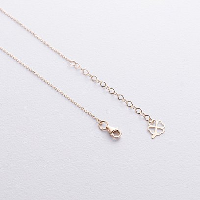 Колье "Клевер" в желтом золоте (малахит) кол01660 №5