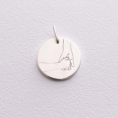 Срібний кулон з гравіюванням "Безумовна любов" 132724без №3