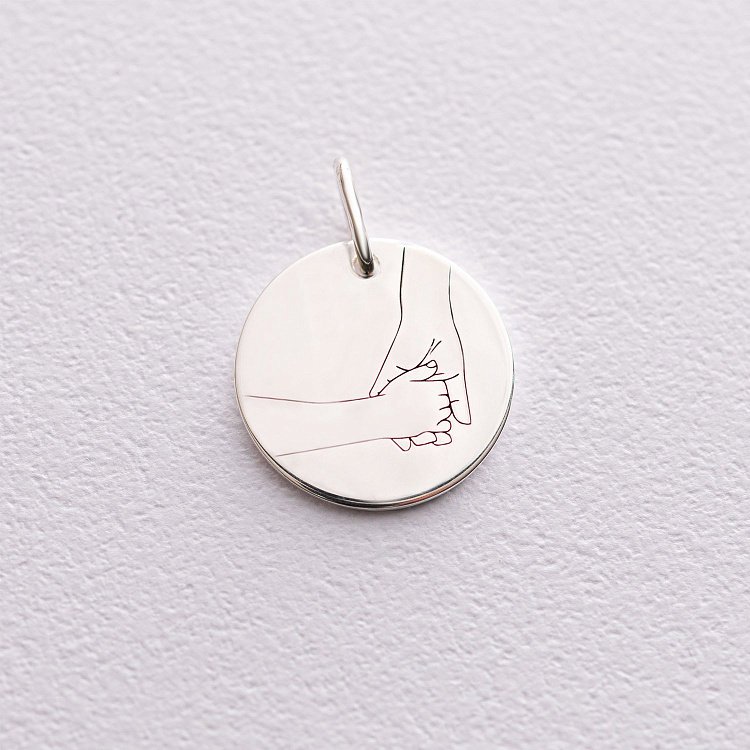 Срібний кулон з гравіюванням "Безумовна любов" 132724без від ювелірного магазину Онікс - 2