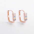 Золотые серьги "Emma" с разноцветными фианитами с09679 от ювелирного магазина Оникс