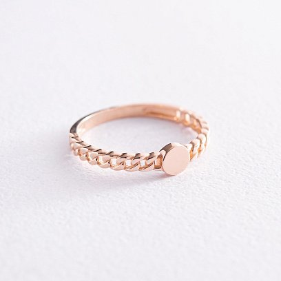 Кольцо "Цепочка" в красном золоте (возможна гравировка) к07157 №3