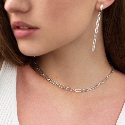 Серебряное колье "Цепочка" 181051 №5