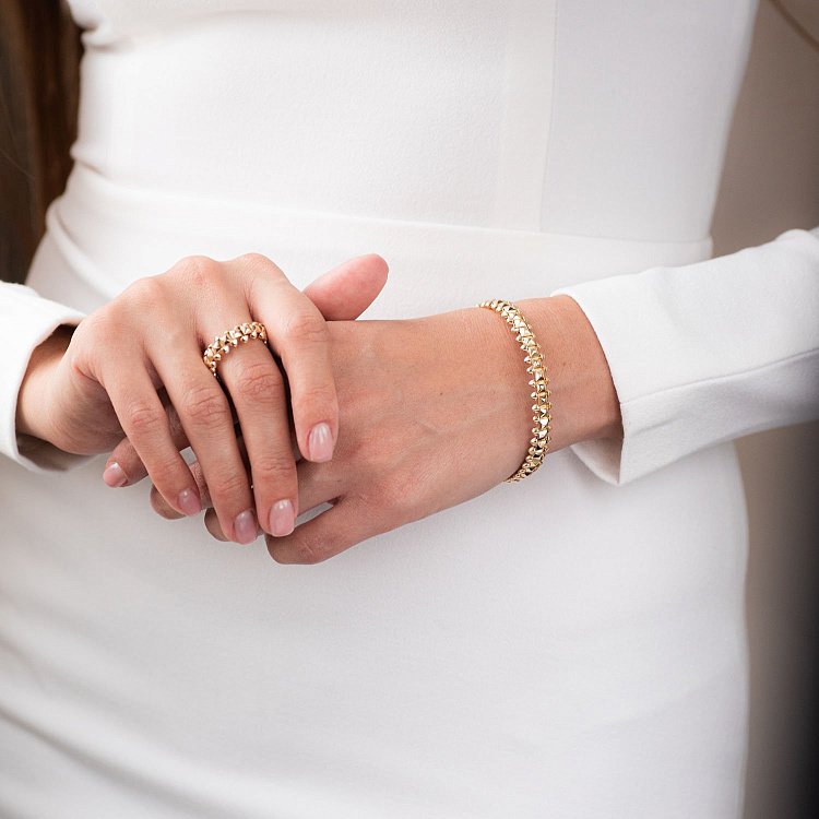 Кольцо "Тереза" в желтом золоте к06547 от ювелирного магазина Оникс - 10