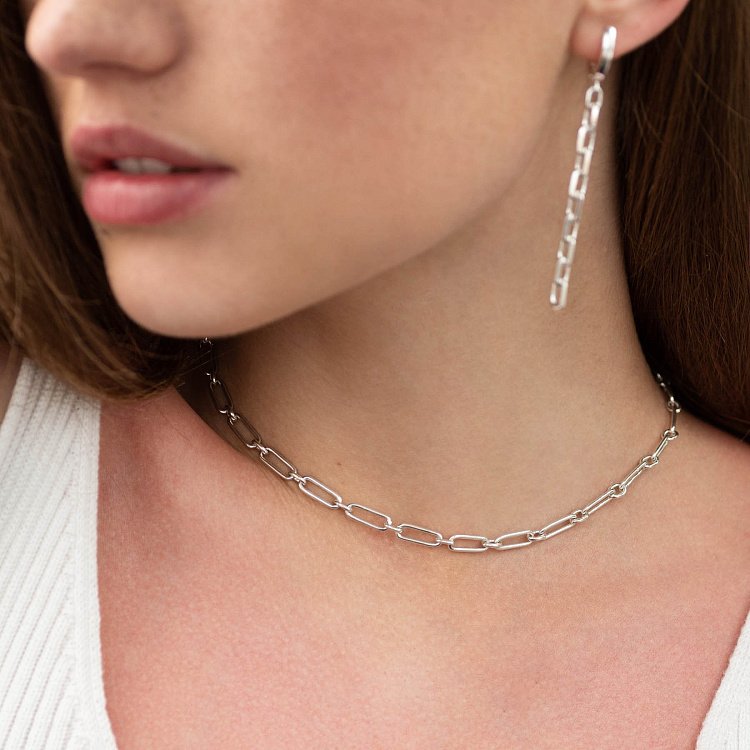 Серебряное колье "Цепочка" 181051 от ювелирного магазина Оникс - 6