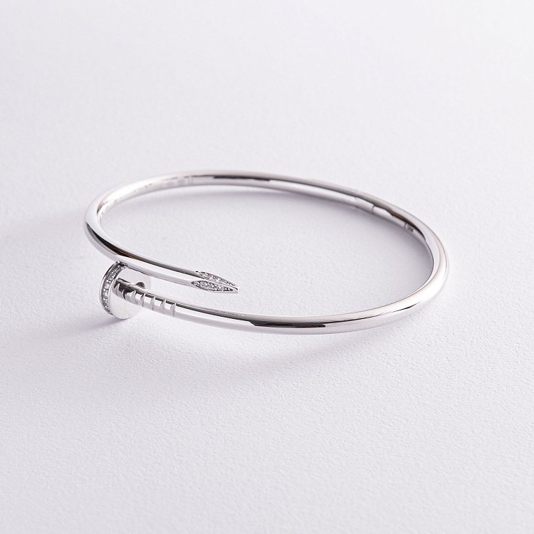 Жесткий золотой браслет "Гвоздь" (бриллианты) бб0032 от ювелирного магазина Оникс - 2