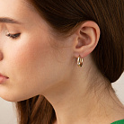 Золотые серьги-кольца с фианитом с06456 от ювелирного магазина Оникс - 6