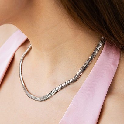 Серебряная цепочка (снейк) 6мм 15230-6 №6