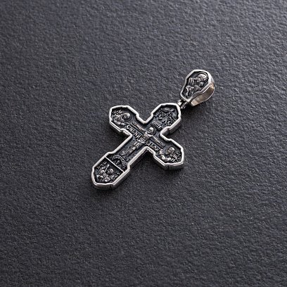 Православный крест "Распятие Христово с деисусом. Ангел Хранитель. Образ Пресвятой Богородицы "Казанская" (чернение) 132858 №6