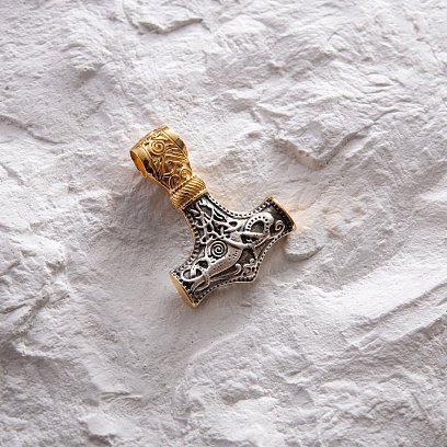 Серебряная подвеска "Молот Тора" 132888 №11