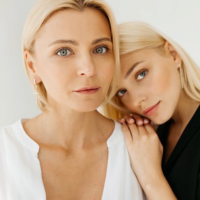 Сережки "Хрести" в білому золоті с06758 №5