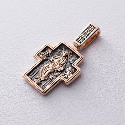 Золотой крест "Господь вседержитель. Илия пророк в пустыне" п02651