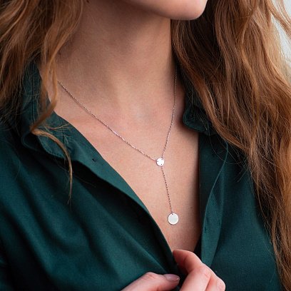 Золотое колье с монетками (возможна гравировка) кол01480