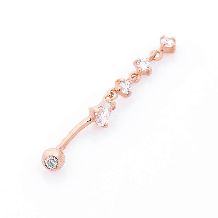 Золотий пірсинг (фіаніти) пир00072 від ювелірного магазину Онікс