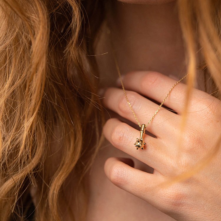 Кольє "Булава" у жовтому золоті кол02260 від ювелірного магазину Онікс - 6