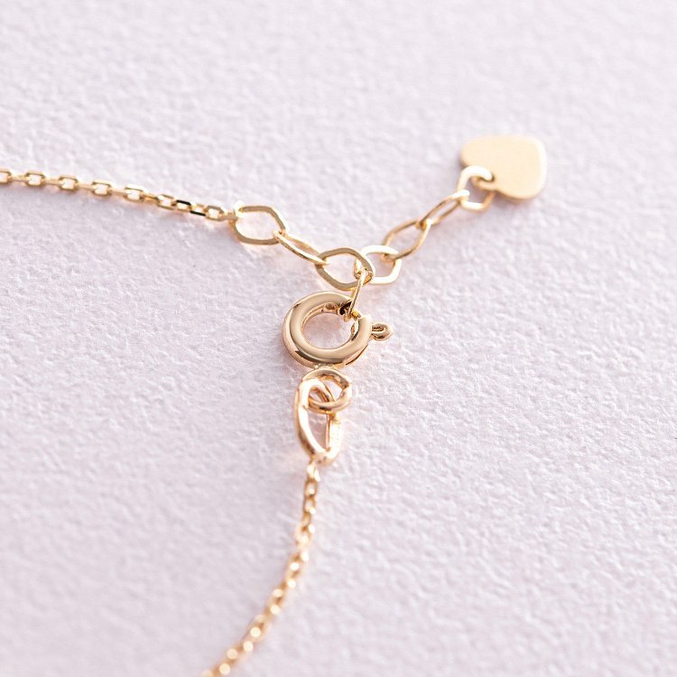 Золотой браслет "Независимая" с шариками (синие и желтые фианиты) б05156 от ювелирного магазина Оникс - 4