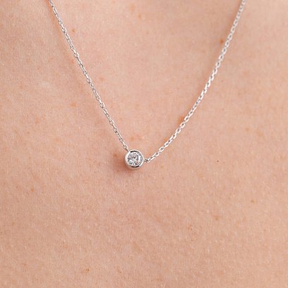 Кольє у білому золоті з діамантом 719071121 №5