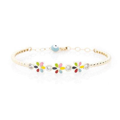 Детский браслет "Цветы" (полимер, эмаль, фианит) б03359 №2