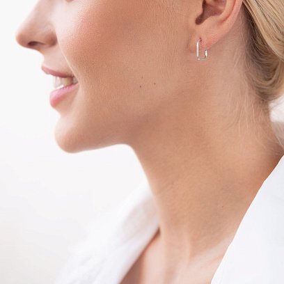 Сережки - пусети "Еліс" в сріблі 122990 №2