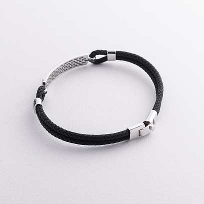 Каучуковый браслет из белого золота (фианит) б05813 №2