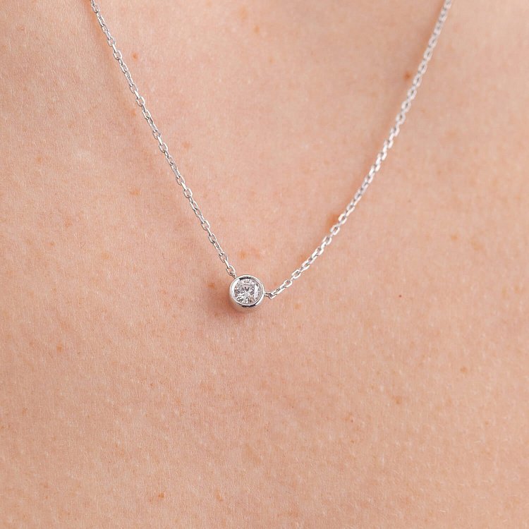 Кольє у білому золоті з діамантом 719071121 від ювелірного магазину Онікс - 4