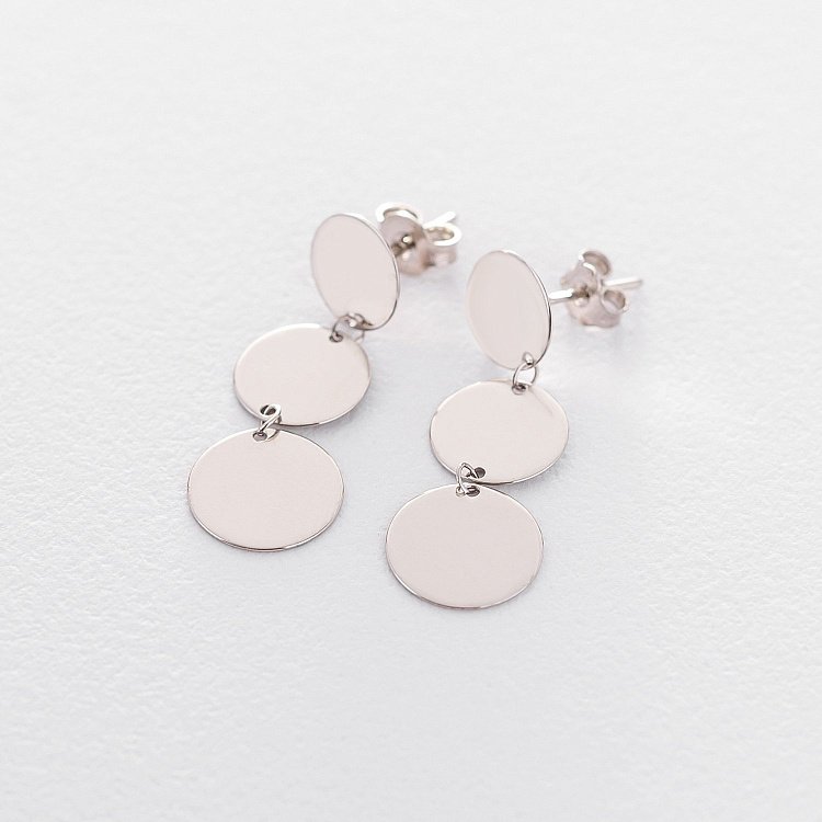 Срібні сережки-пусети 122481 від ювелірного магазину Онікс