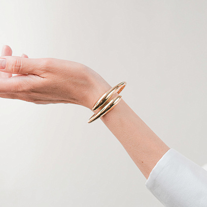 Жорсткий браслет "Rosemarie" у жовтому золоті б05600 №5